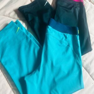 Nike Leggings - Aqua and Black